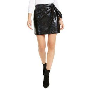 NWT Leyden Black Animal Print Faux Leather Mini Skirt